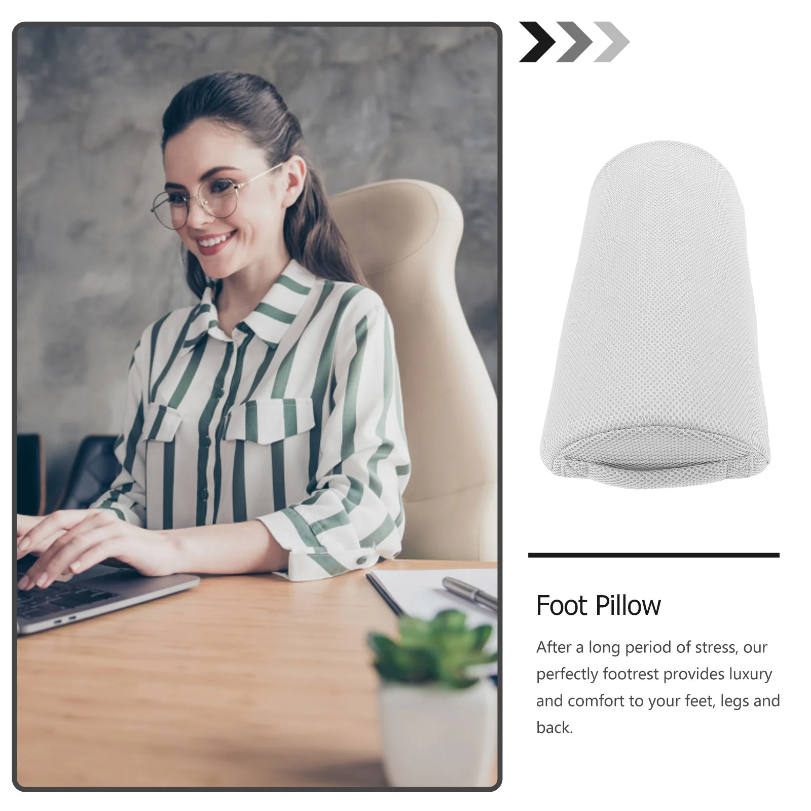 

Ergonomic Under Desk Rest Pillow Premium Sponge Cushion For Office Home Semi-Cylindrical Foot Support Pillow Foot Stool Outdoor
