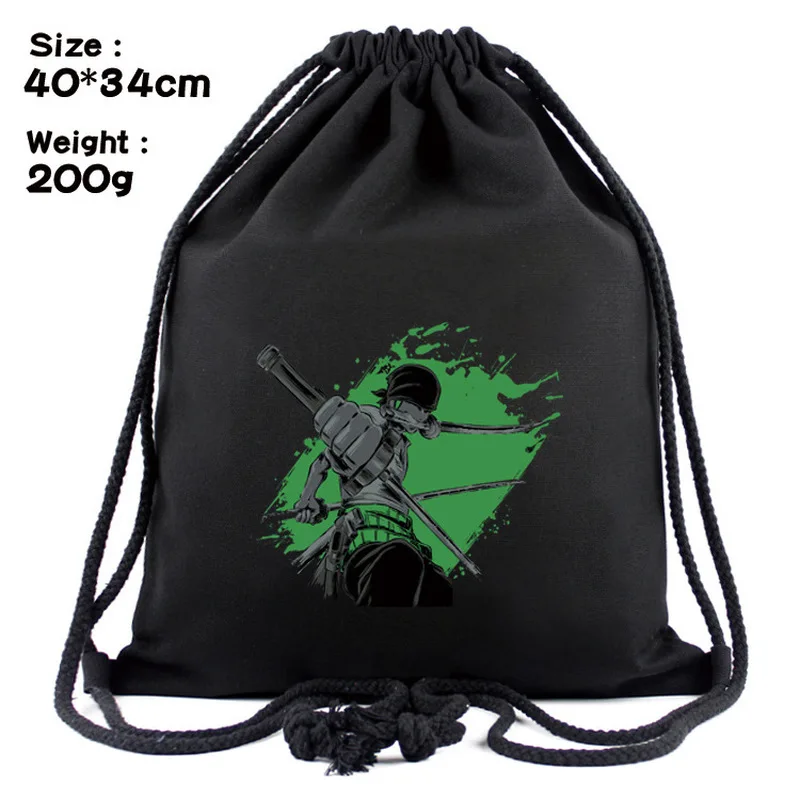Une pièce couleur cordon poche autour d'une seule pièce Luffy dessin animé Anime faisceau bouche sac à dos cordon sac à dos sac de rangement