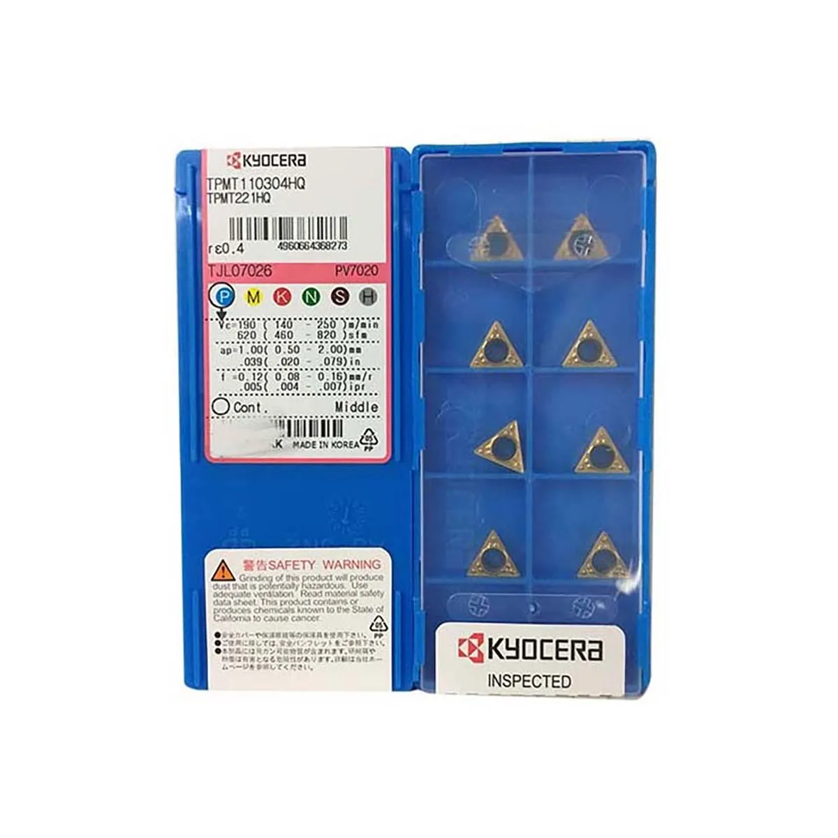 

Kyocera Original TPMT TPMT110304HQ TPMT110304HQ TPMT090204HQ TPMT110308GP TPMT090204PP PV7020 PV90 Turning Inserts