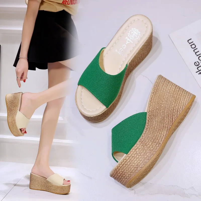 

Wedge Slippers Women Shoes Summer Peep Toe Sandals Fashion Platform Slipper Female Outdoor Casual Flip Flops Sandalias De Mujer