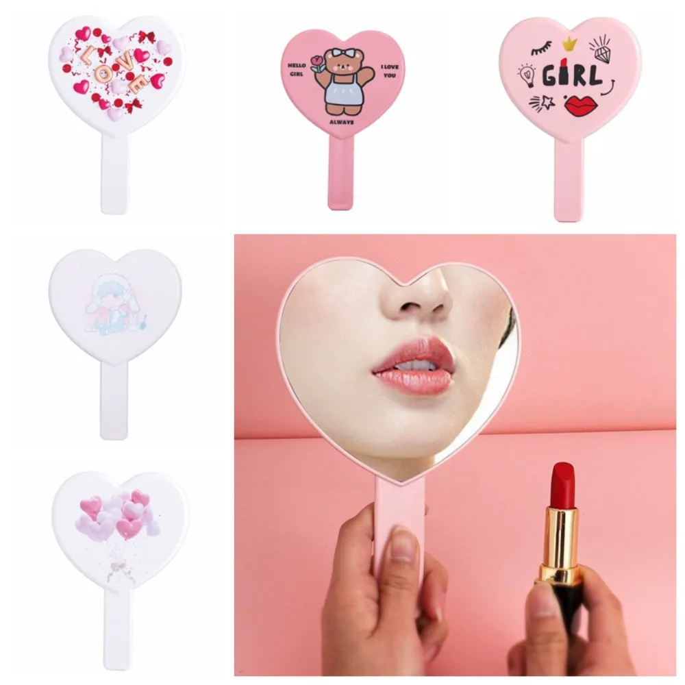 Little Bear Eyelash specchio a forma di cuore Love Vanity Mirror specchio per il trucco portatile specchio per il trucco portatile portatile donna