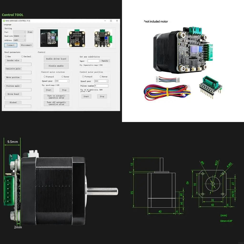 

896F Servo42C PCBA STEP MOTORS Положение/скорость/крутящий крутящий круговой контур для 3D-принтера