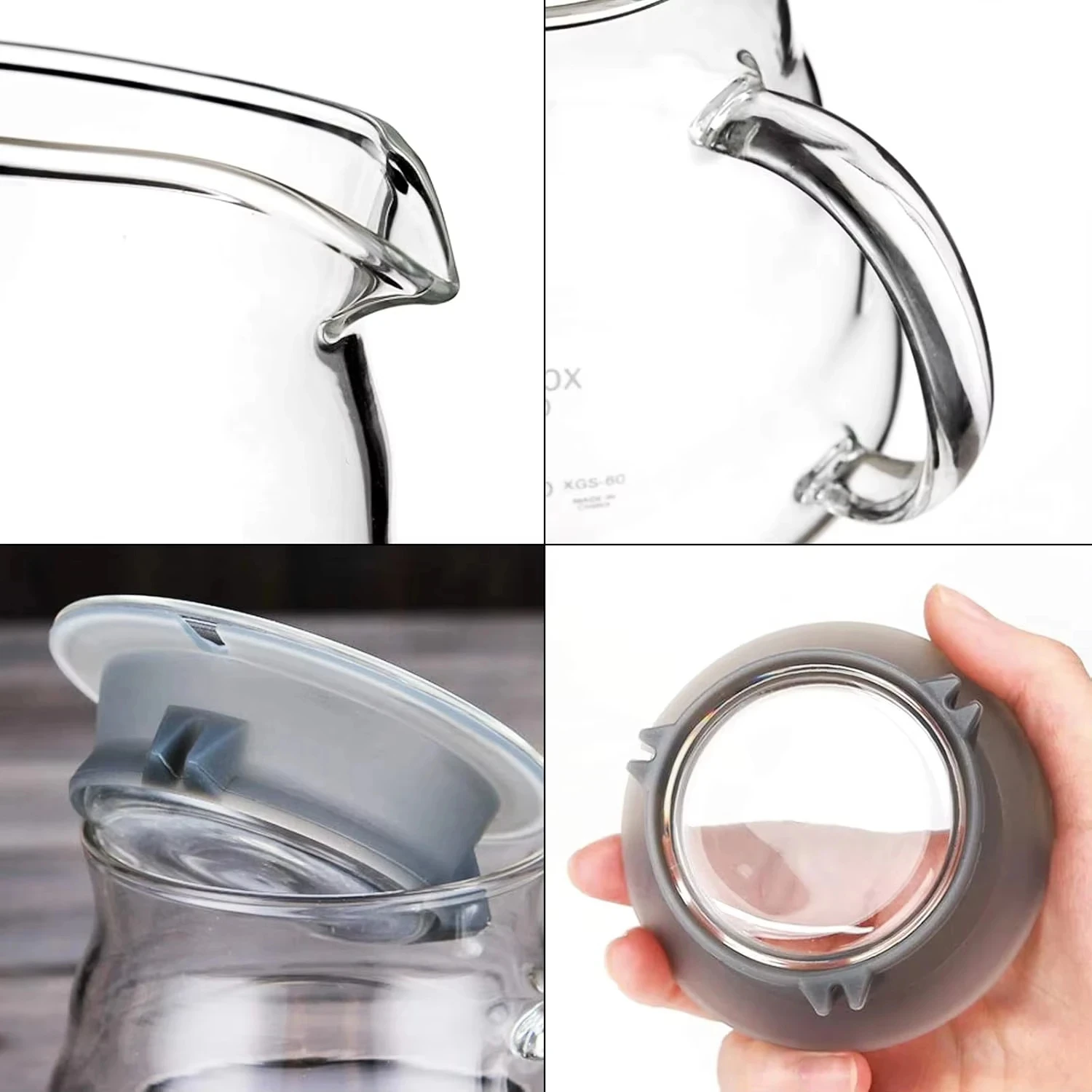 Glass Coffee Pot and Funnel Hand-Made Coffee Pot Filter Set Cloud Shaped Coffee Maker Server with Extraction Cup for Home Use - view 2