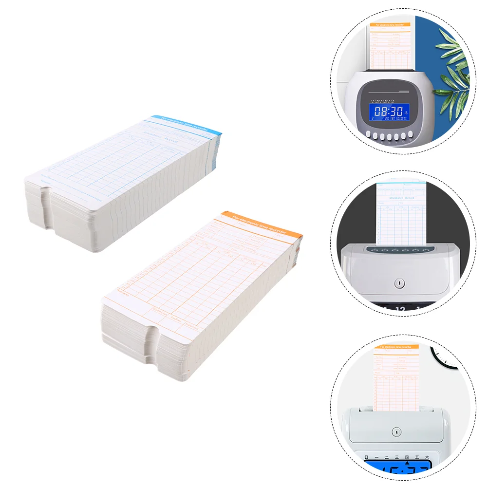 

200 Sheets Invisible English Attendance Card Work Tape Clock Punch Machine Paper Jam Clocks Commuting Time Recorder Cards