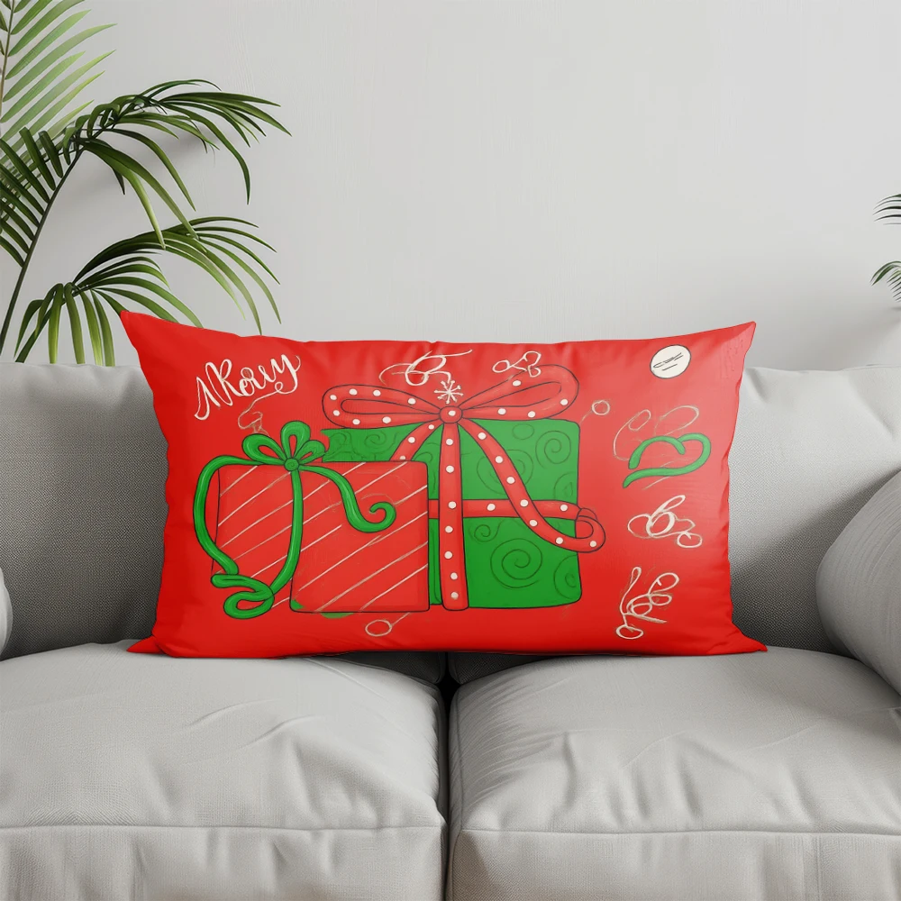 ديكور المنزل عيد الميلاد التماثيل المخدة الزخرفية مناسبة ل أريكة غرفة نوم سيارة وسادة غطاء وسادة وسادة الظهر مستطيلة #3