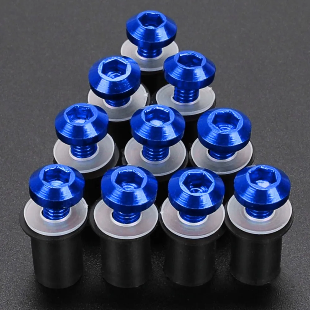 10 Pieces 5MM CNC Windshield Bolt Windscreen Mounting Screw Kit For YAMAHA XT 660 E R X XT350 XTZ125 XV 1000 1100 1700 Virago