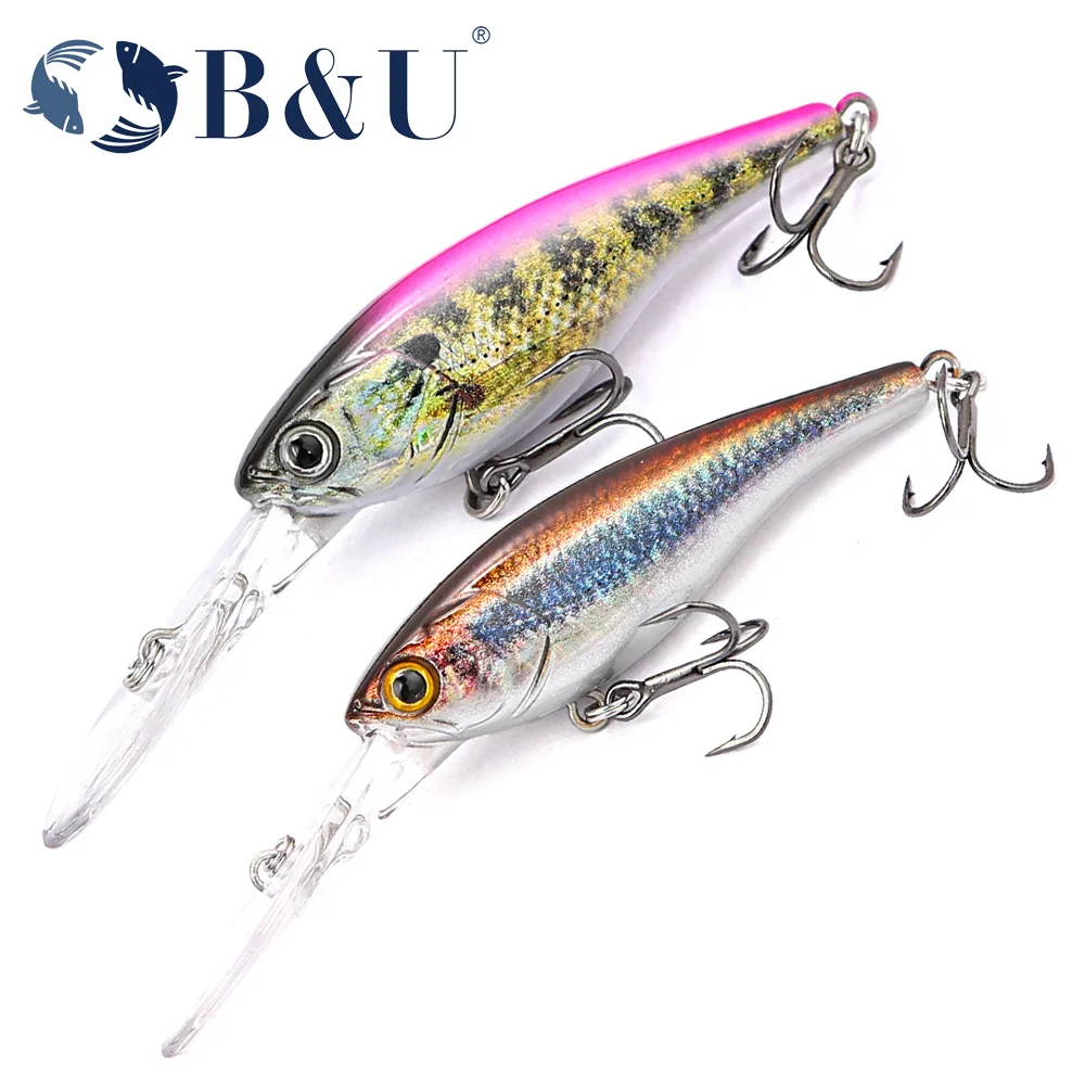 

B&U Hard Lure 3D Printing Shad Suspending Minnow Artificial Fishing Lure Jerkbait Wobblers Bass Pike Swimbait Fishing Lures