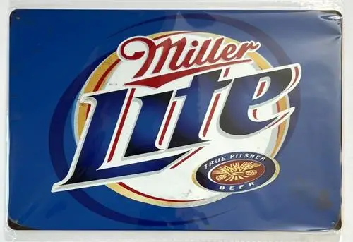 Cerveza Lite True Pilsner Vintage; Letrero Metálico NUEVO!