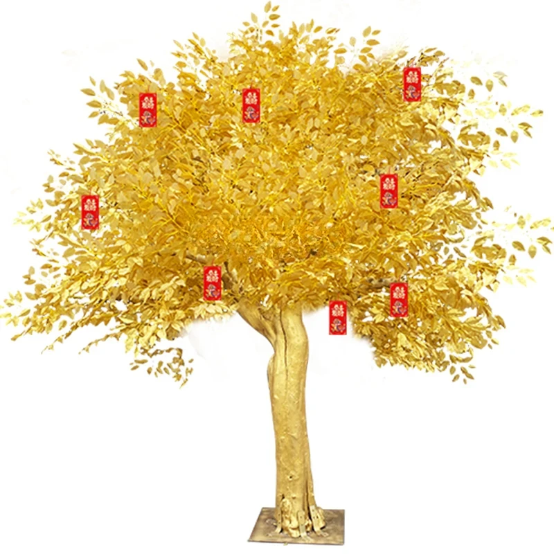 Simulation  Banyan Wishing Tree Golden Tree New Year Money   Fake  Simulation Gold Gold   Hall Mall Pachira