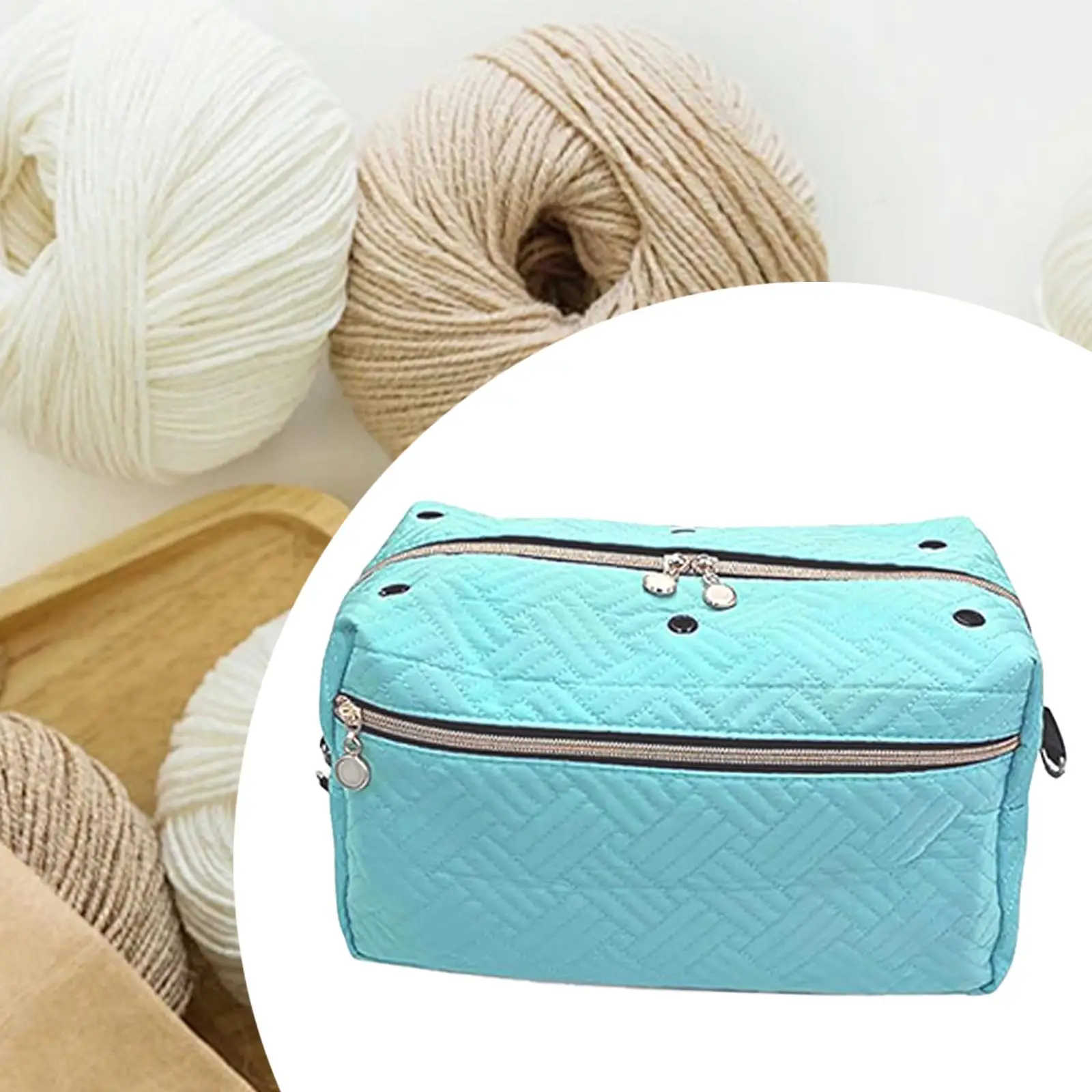 Knitting Wool Storage Bag Multifunction Large Capacity Crochet Hook Case Yarn Organizer for Crocheting Home Use Craft Project