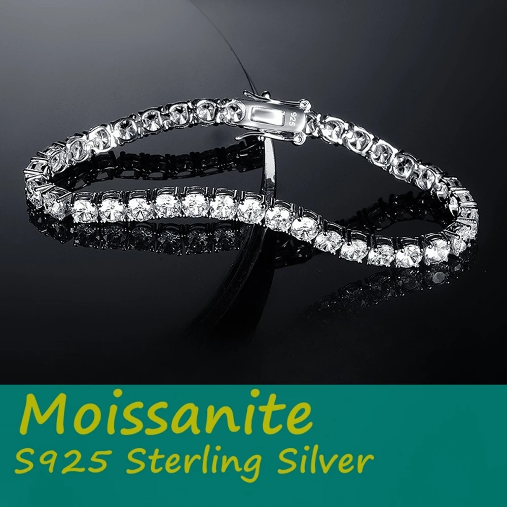 

Factory Price 3-6.5MM S925 Sterling Silver D Color VVS1 Moissanite Tennis Bracelet with GRA Bracelets for Women Man
