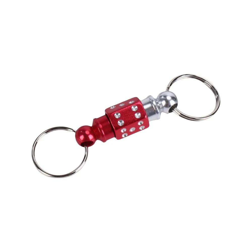 New Double Headed Quick Release Keychain Aluminum Alloy 360° Rotation Clip Pull Apart Buckle Mini Compact Keys Fob EDC Tool