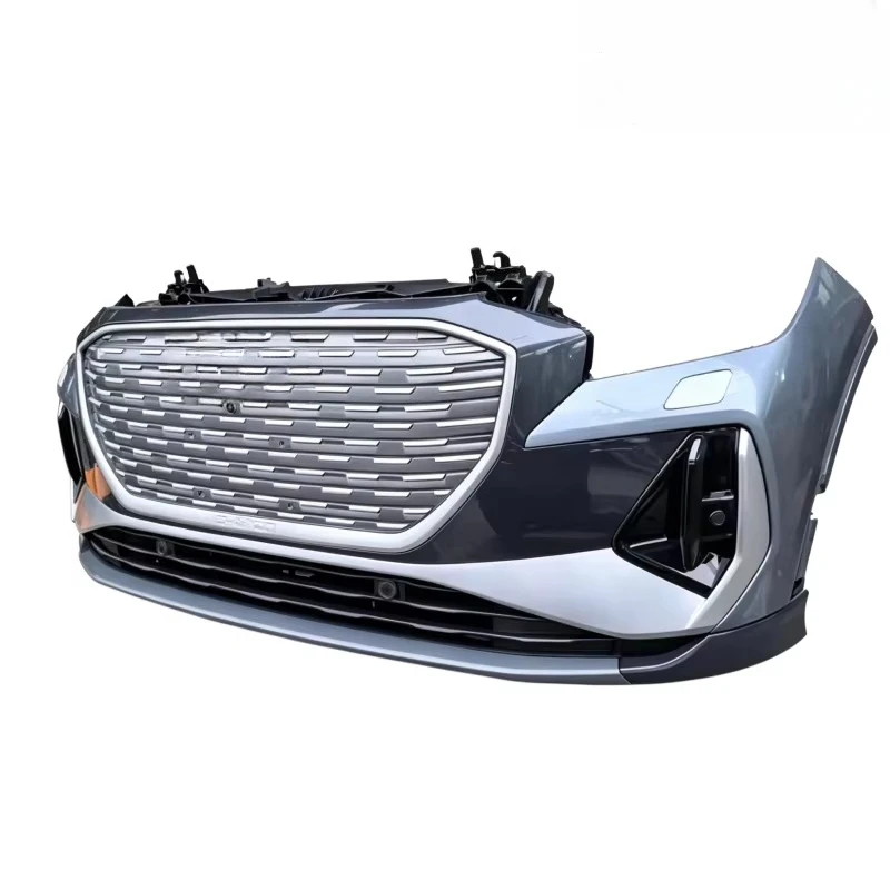 The Complete Front Bumper the For E-tron Electric Vehicle Features a Grille, Radiator Fan Headlights and Front Components