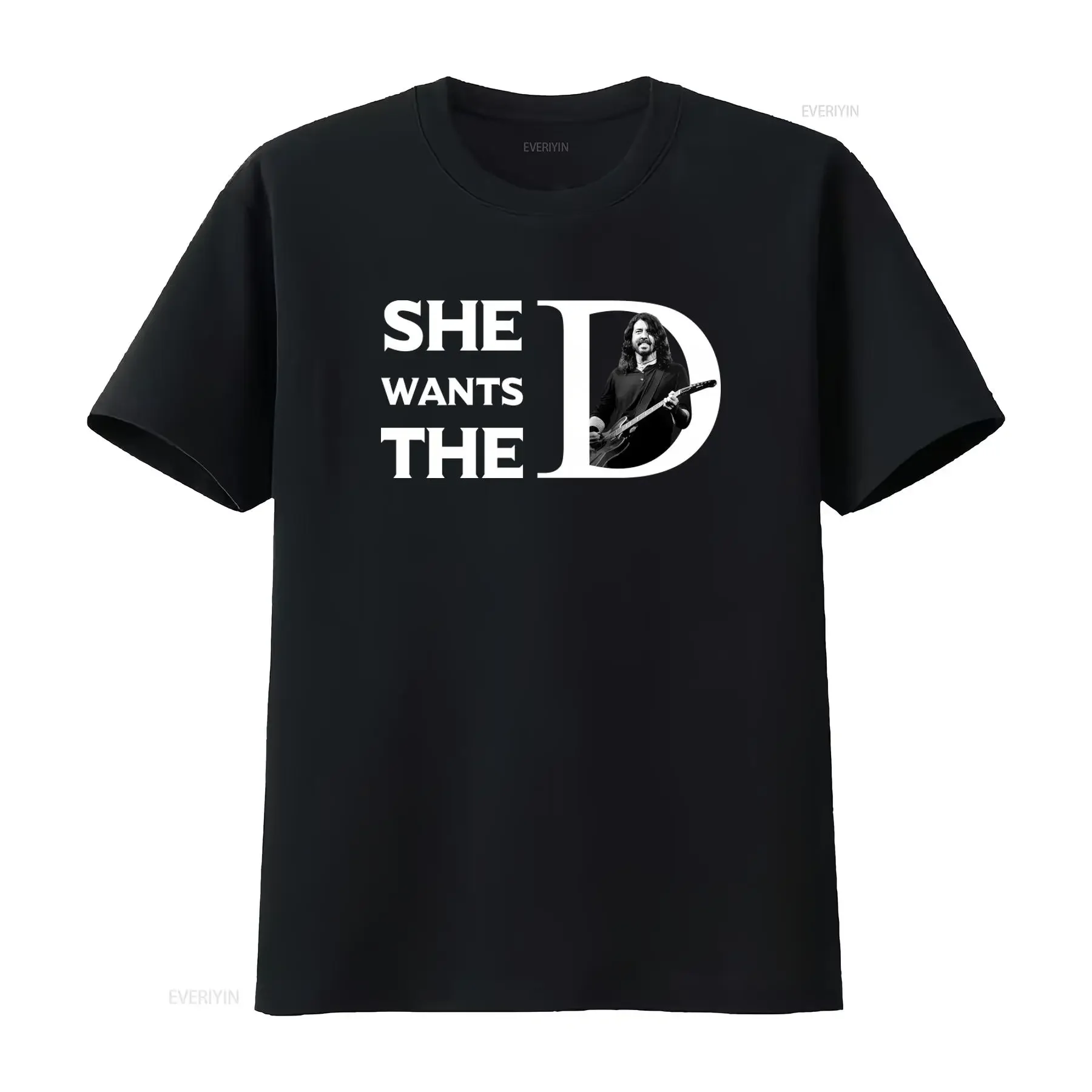 Dave Grohl She Wants The D Rock T shirt for Stylish Musician Print vintage Washed Versatile homme Casual Top For Everyday Wear