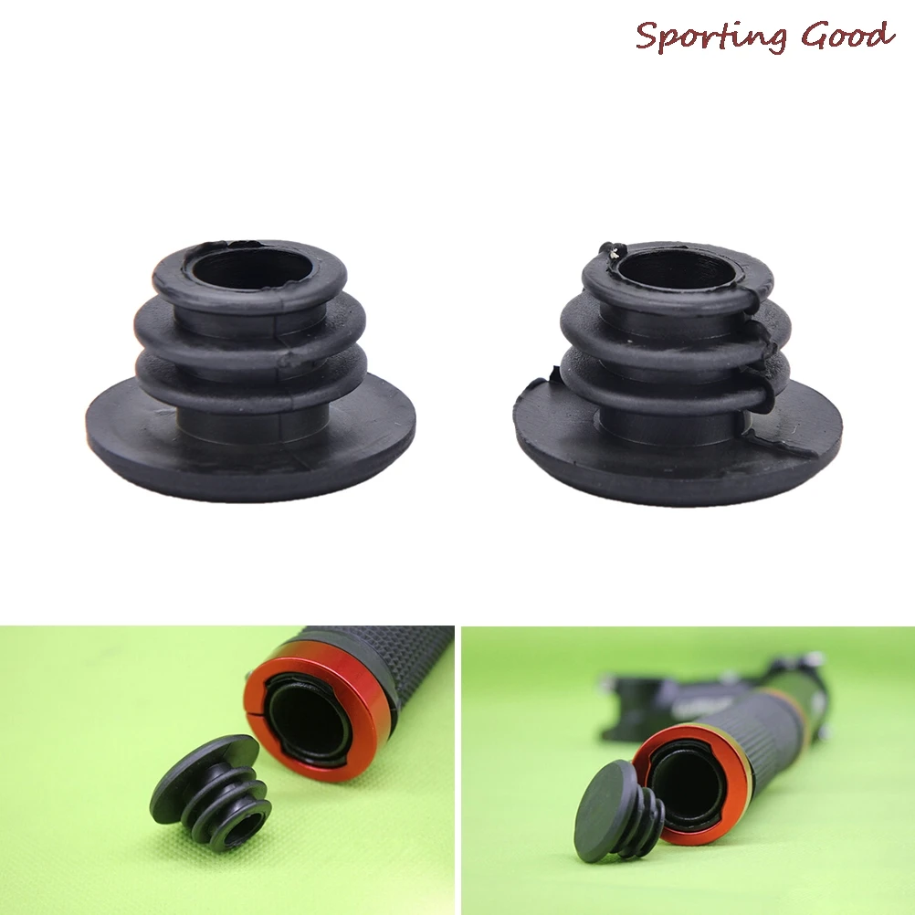 1 Pair Black Bike MTB Mini Rubber Grip Handlebar Bar End Plugs Stoppers Caps Bicycle Parts