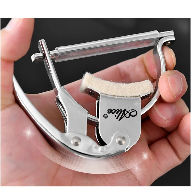 Alice A007B Chrome Metal Wool Pad Acoustic Classical Guitar Capo Key Clamp Change  Universal for Acoustic/Classical Guitar