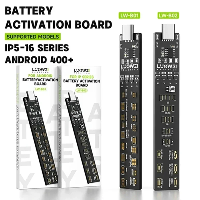LUOWEI LW-B01 LW-B02 Battery Activation Board No Disassembly Fast Charging Board for IP5-16ProMax Android Battery Activation
