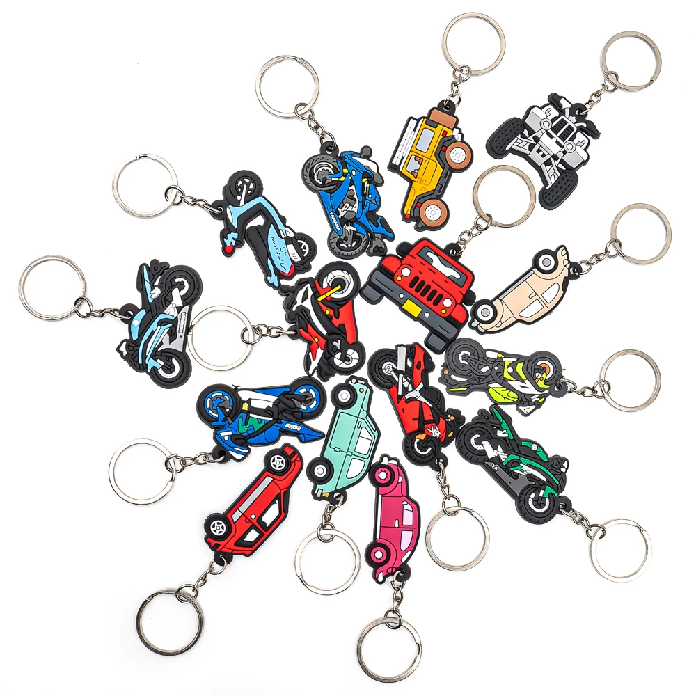 1PCS 2023 New Arrival Fashion Keyring Cartoon Motorcycle Keychain Fit Women Men Bags Creative Car Keys Accessories Pendant Gifts