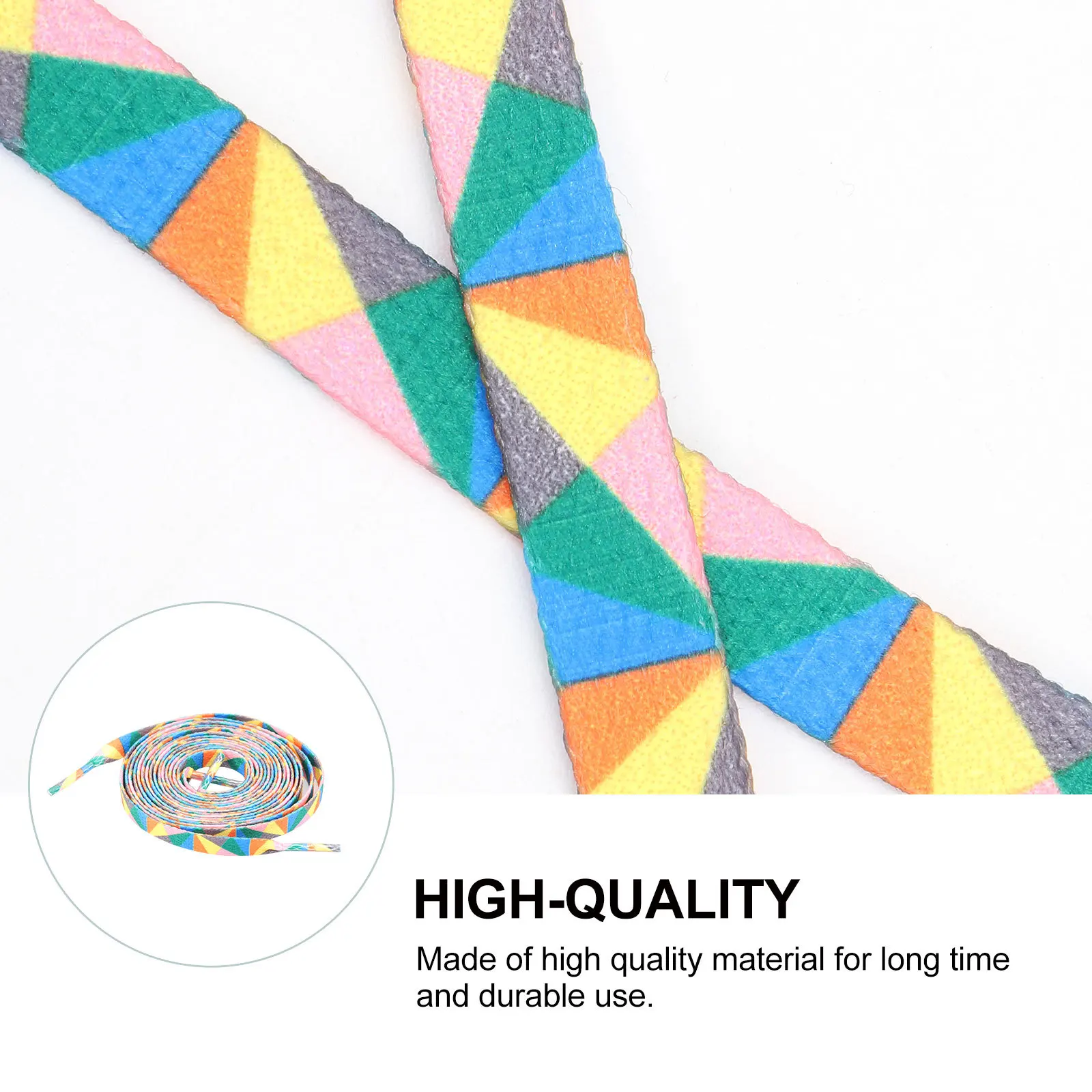

1Pair Rainbow Elastic Shoelaces Thickened Polyester Fashion Laces for All Types of Shoes Accessories Colorful Shoelaces