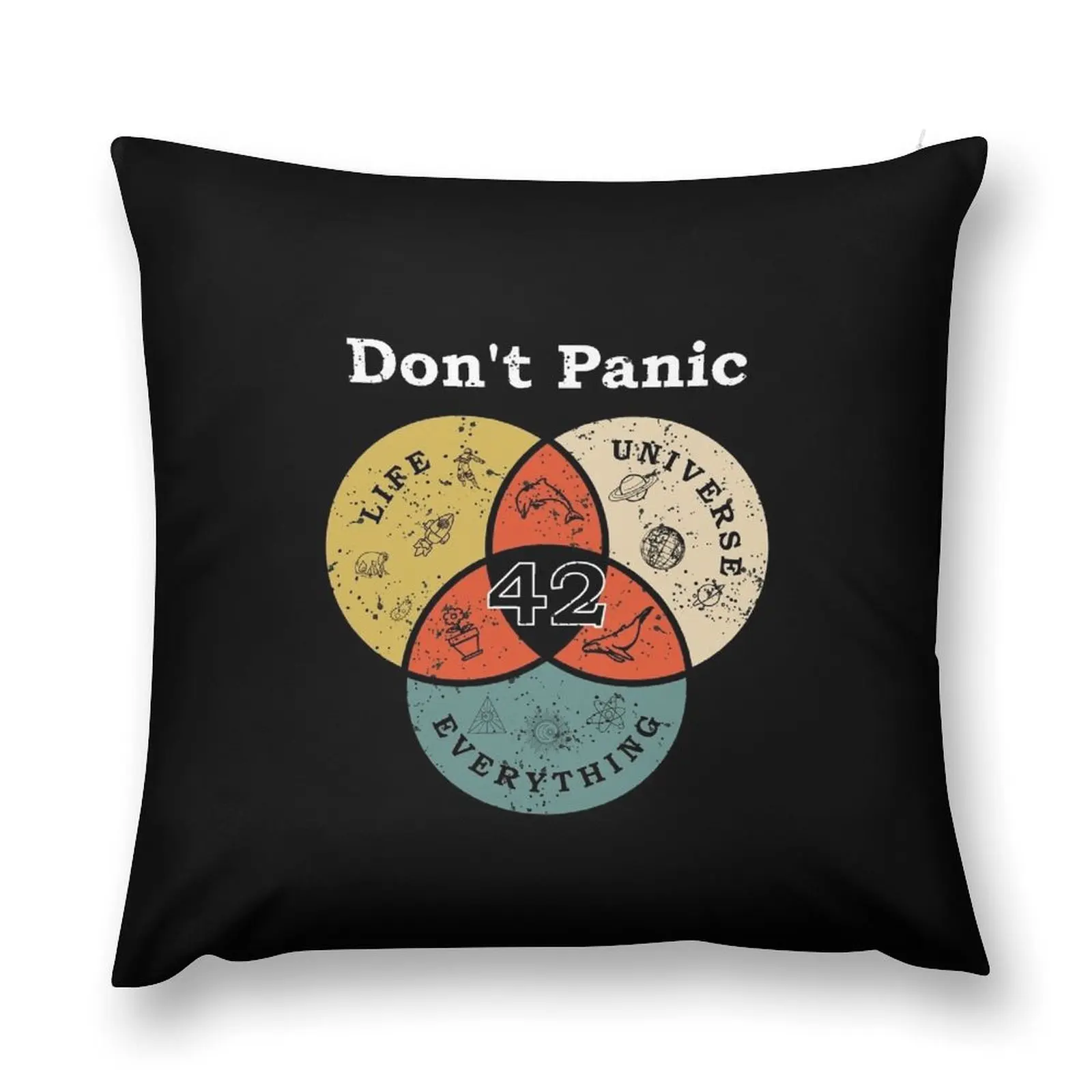 42 Don't Panic Life Universe Everything Hitchhiker Guide Galaxy Throw Pillow Cushions For Children Decorative Cushions pillow