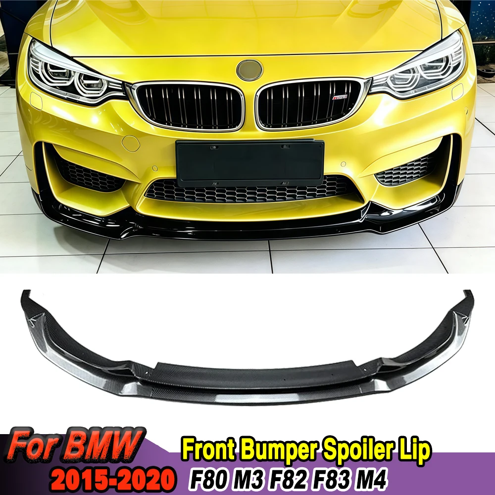 Нижний спойлер переднего бампера, защитная накладка, крышка для BMW F80 M3 F82 F83 M4 2015-2020, комплект обвеса для автомобиля.