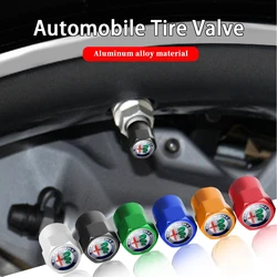 4 Uds. Insignia de aluminio para coche, tapas de válvula de aire para neumático de rueda, cubierta de vástago para Alfa Romeo Sportiva Stelvio Giulia 147 166, accesorios para automóviles