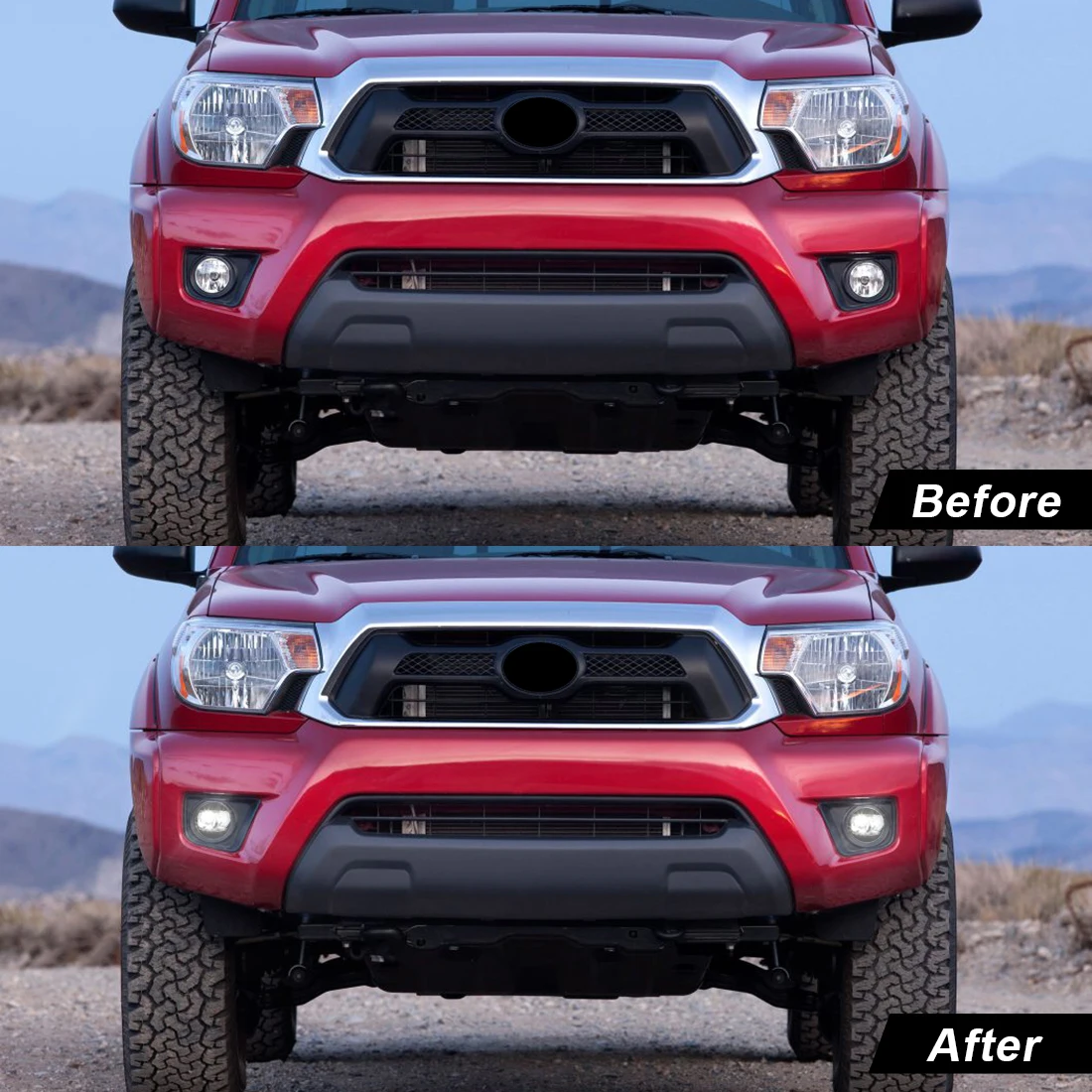 LED Fog Lights For Toyota Tacoma 2012 2013 2014 2015 DRL Daytime Running Lights Angel Eyes Halogen Headlight Car Accessories 12V