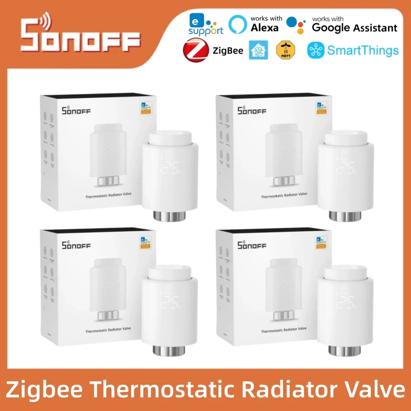 

SONOFF Smart TRV Zigbee Thermostatic Radiator Valve TRVZB Temperature Heating Controller Support Alexa Google ZHA MQTT ewelink