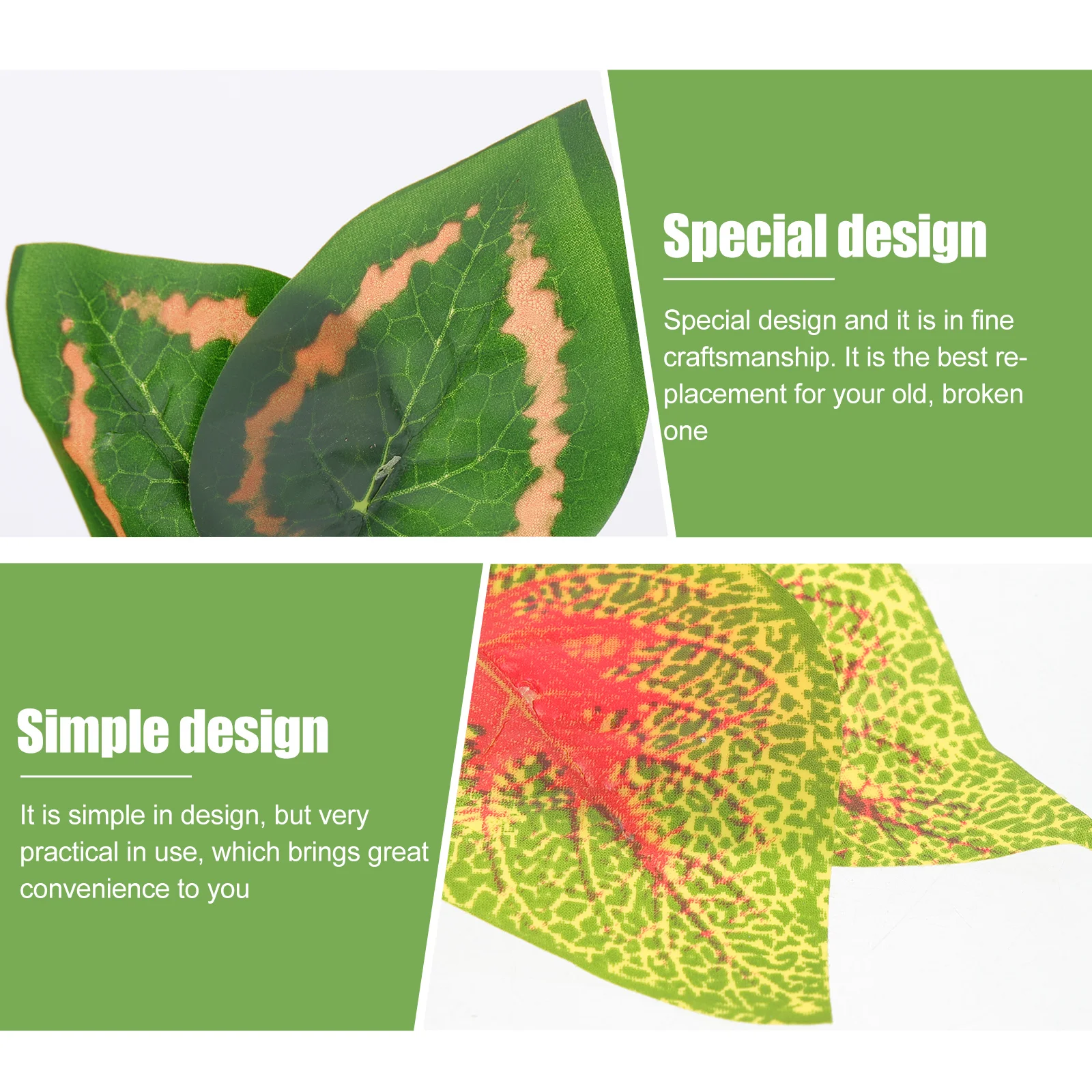 

2Pcs Premium Plastic Simulation Plant Leaves Decorative Aquarium Plants for Reptile Box Plants Ornament Fish Tank Leaf Decors
