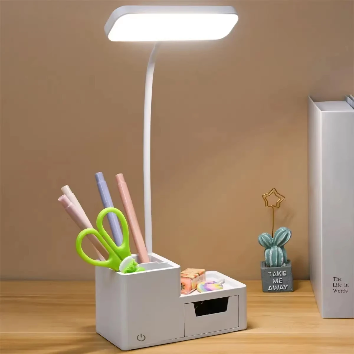 Foldable Table Lamp Led Desk Lamp 3 Type Stepless Dimmable Touch Bedside Reading Eye Protection Night Light USB Chargeable