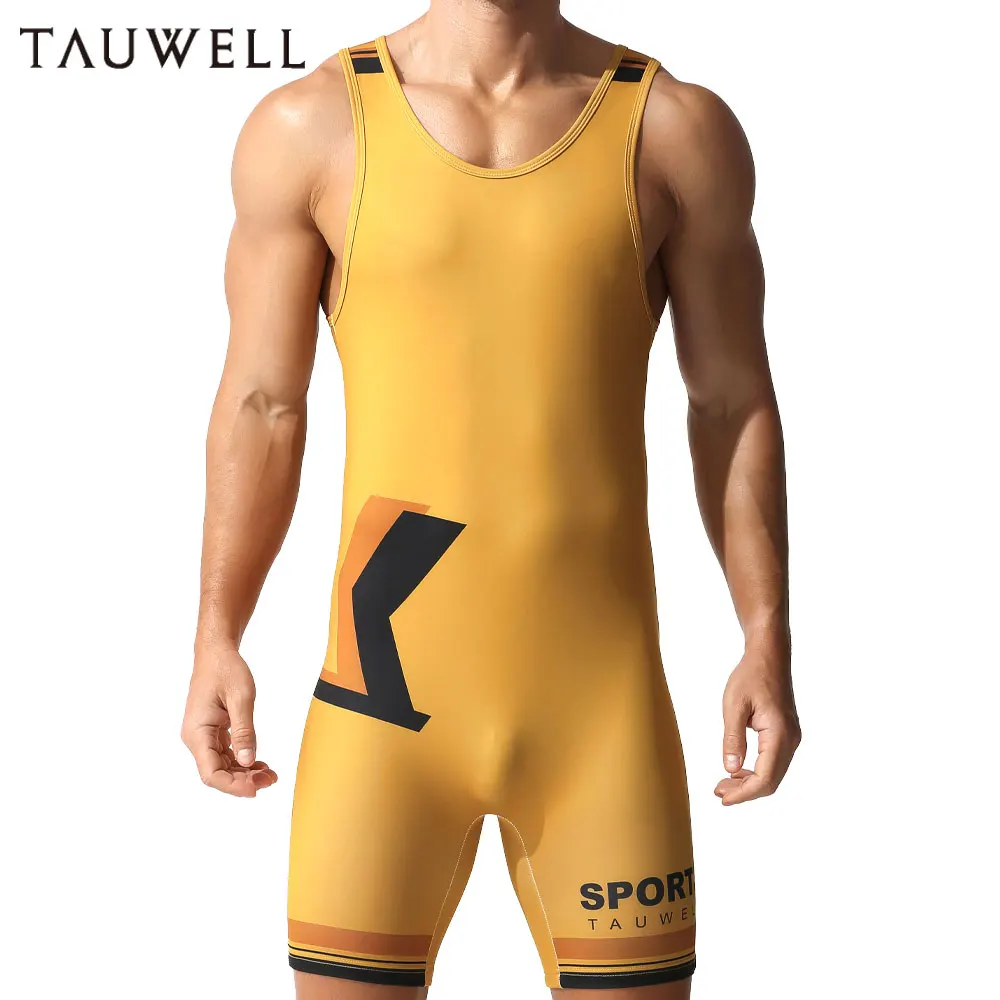 TAUWELL Herren-Ringeranzug mit Grafikdruck, Kompressionspassform, glattem Stretch-Gewebe, Sportbekleidung für das Fitnessstudio