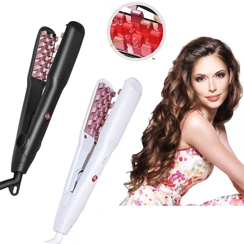 3D Grid Hair Crimper Volumizer Hair Fluffy Corrugated Curler Flat Iron Corn Hair Splint Perm Straightener Brush Comb