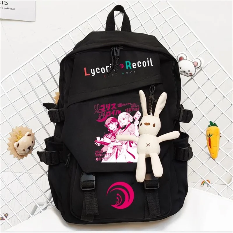 Anime Lycoris Recoil Print Backpack Teenarges Schoolbag Boys Girls Fashion Outdoor Shoulder Laptop Travel Bags Mochila+Toy