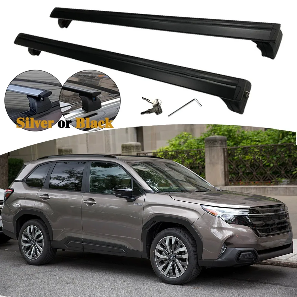

2PCS Aluminum Ajustable Crossbar Fit for Subaru Forester Sport Touring 2025 2026 Cross Bar Flush Roof Rack Cargo Carrier Lock