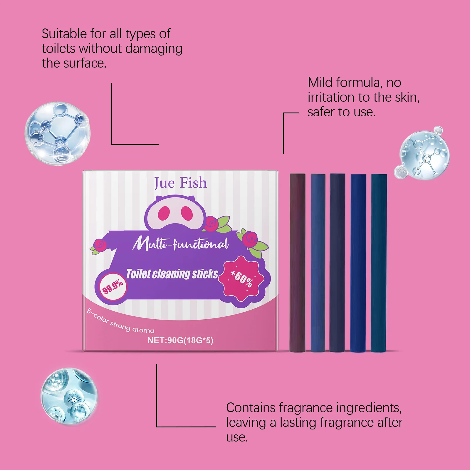 8/16pcs Multi-effetto Toilette Bastone di Pulizia Profumo Disincrostante Deodorante Toilette di Lunga Durata Ciotola Cleaner Per La Pulizia Dell'hotel Domestico