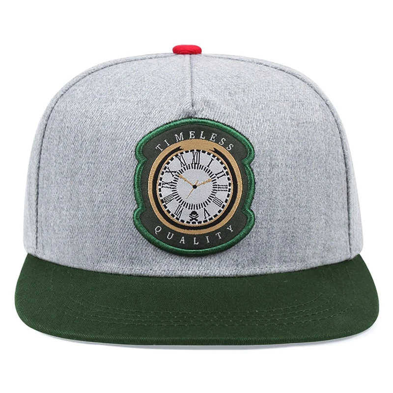2026 New Baseball Hat Clock Embroidered Flat Edge Hat Daily Commuter Decoration Hat Sunshade Hat Unisex HipHop Skateboarding Hat