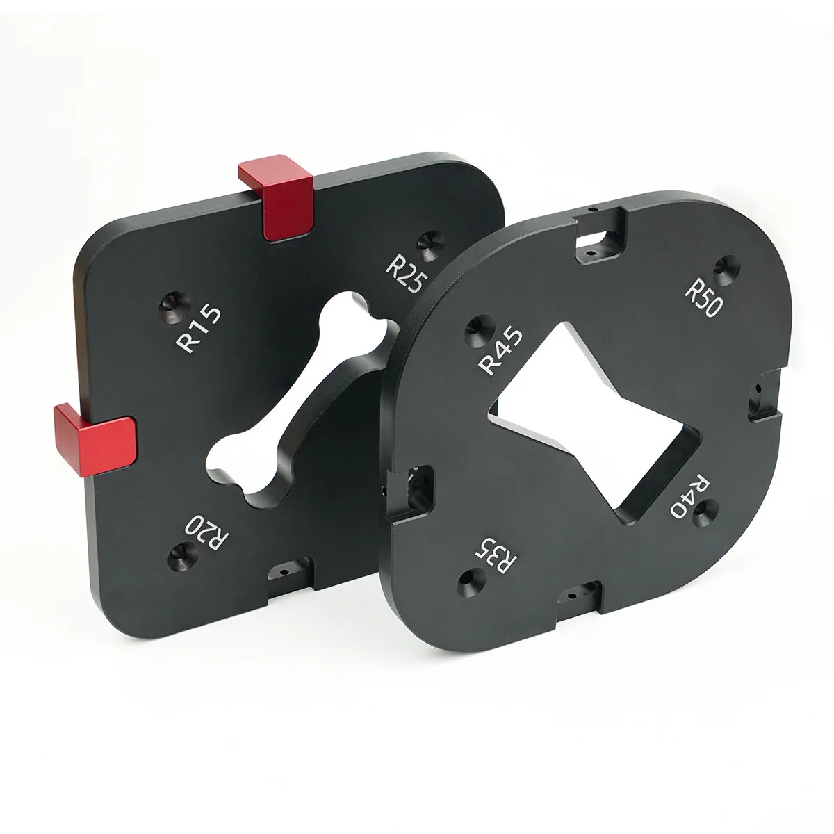 4-in-1-Fräs-Eckradius-Schablone, Router-Radius-Vorrichtung, Aluminium-Bogenwinkel-Vorlagen für die Holzbearbeitung, Routing-Eckvorrichtung – Detail 7