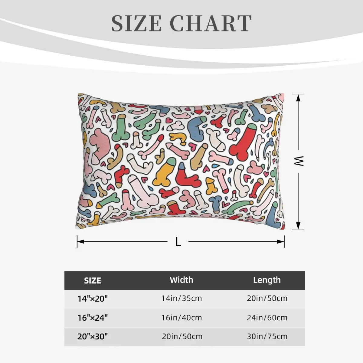 Dick Colorful Rectangle Pillowcase Cushion Cover Decorative Bedroom Bed Home Comfort Throw Pillow view 4