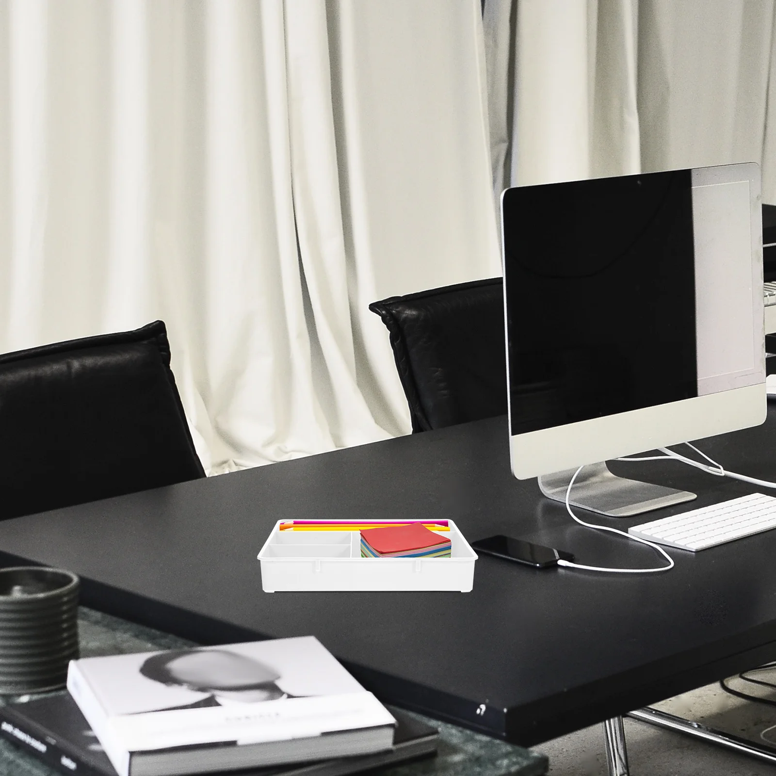 

3Pcs Desk Organizer Tray Multi-Compartment Stationery Holder Stackable Storage Drawer Tray Large Capacity Pen Makeup Case