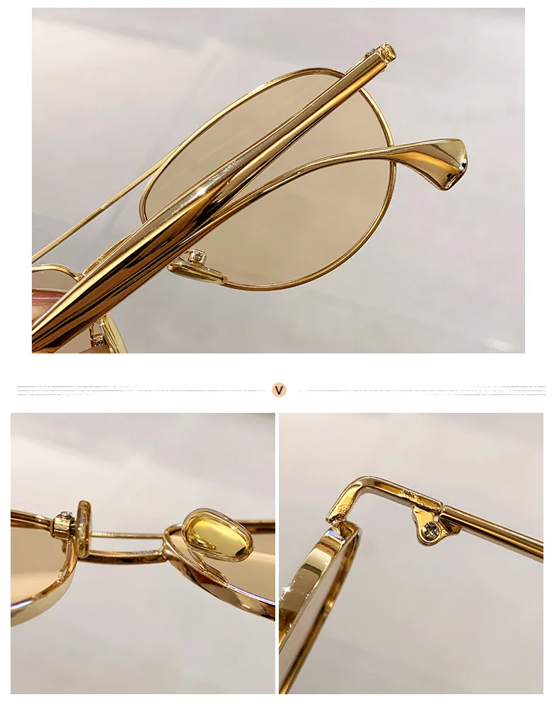 Trendy Beliebte Metall Pilot Sonnenbrille Frauen Männer Outdoor Luxus Designer Shades Sommer Reisen Stick Sonnenbrille Männlich UV400 – Detail 4