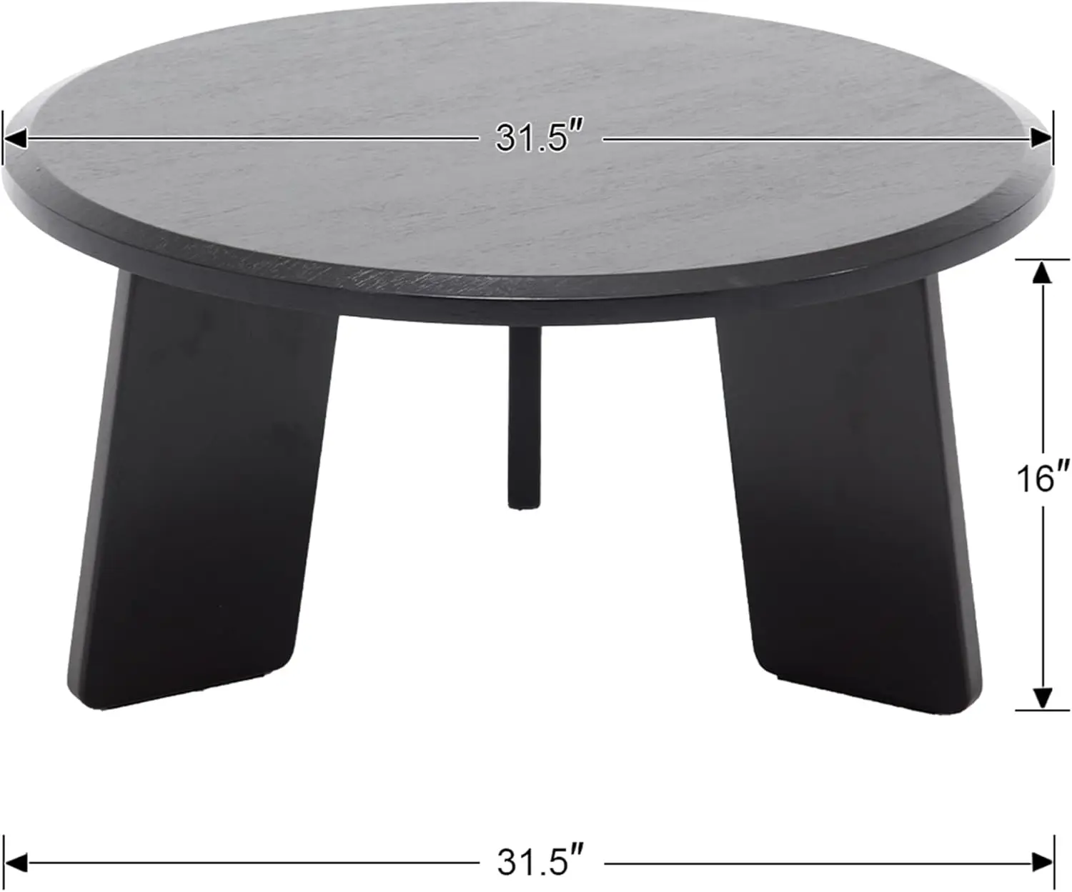 Mid Century Modern Coffee Table Wood Living Room   Cute Round Coffee   Center Table Side for  Office Room, Black