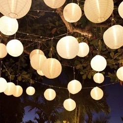 Hot sale (10cm-40cm) Beige Chinese Round Paper Lanterns for Wedding Party household Hanging lamps festival Decoration Supplies