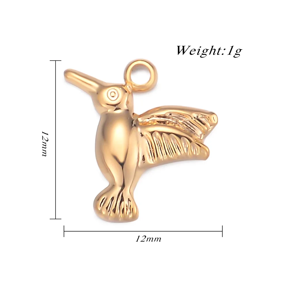 10 Stück/Set Tier-Vogel-Anhänger Kolibri-Anhänger Edelstahl-Anhänger für Schmuckherstellung Zubehör DIY-Accessoires – Detail 6
