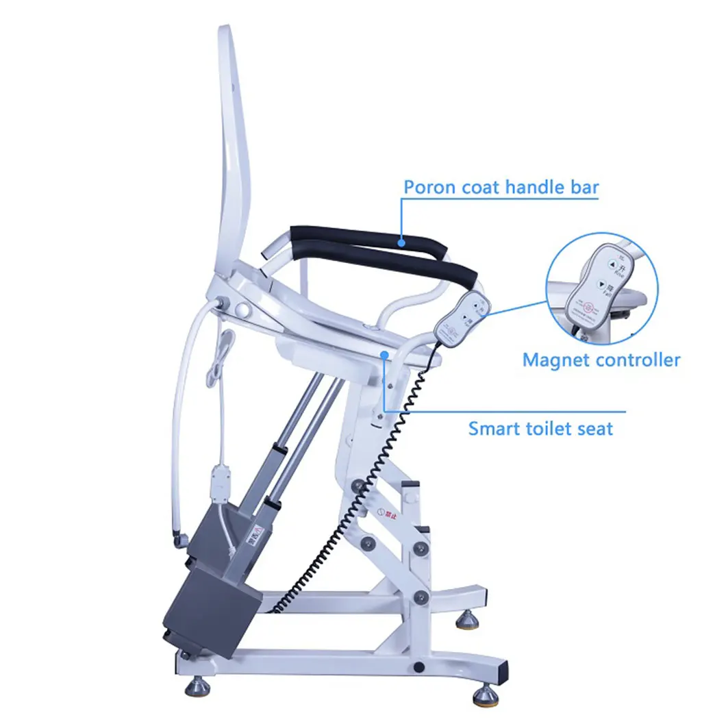 Plastic lift Patient Transfer Commode Chair Multi-purpose Nursing Transit Electric Wheel-chair