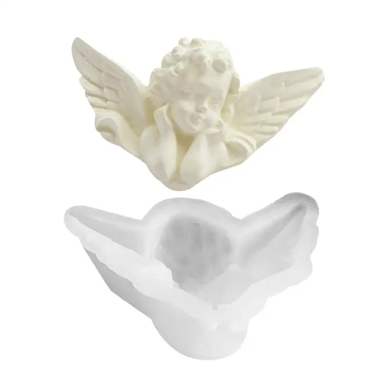 Resin Candle Molds 3D Angel Chocolate Casting Molds Non-Stick Silicone Angel Mold For Scented Candles Resin Candles