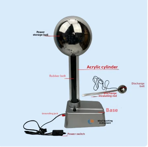 Van de Graaff Generator Electrostatic Motor, Static Electricity Machine with Induction for Physics Lab Demo