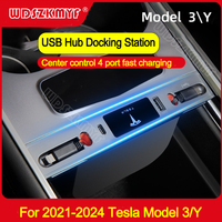 Quick Charger USB Retractable Hub Docking Station For Tesla Model 3/Y 27W Car USB Hub Accessories Car Fast Charger Model Y