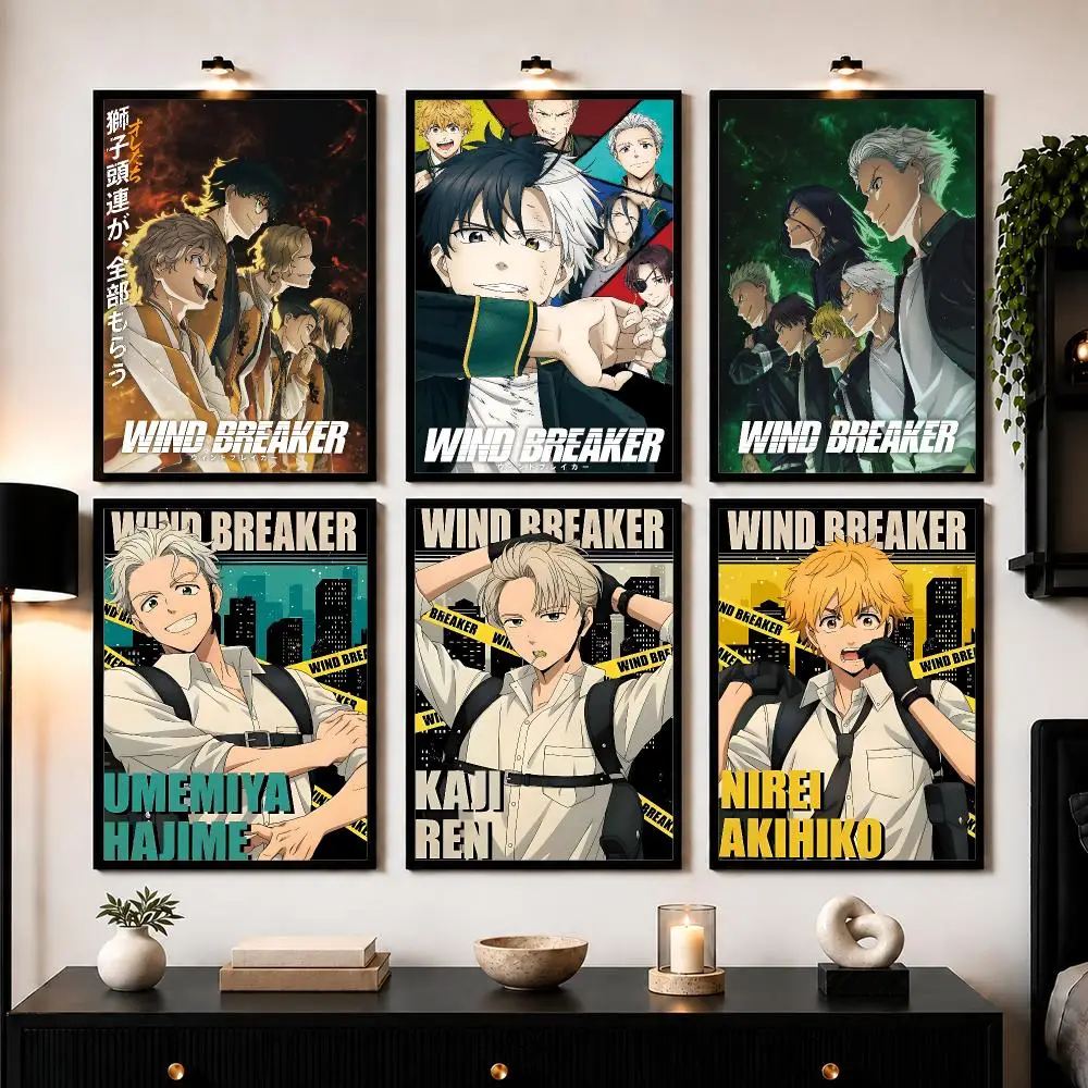 Japanese Anime W-Wind Breaker Poster Wall Art Print Sticker for Bedroom Living Room Dorm Office Modern Home Decor