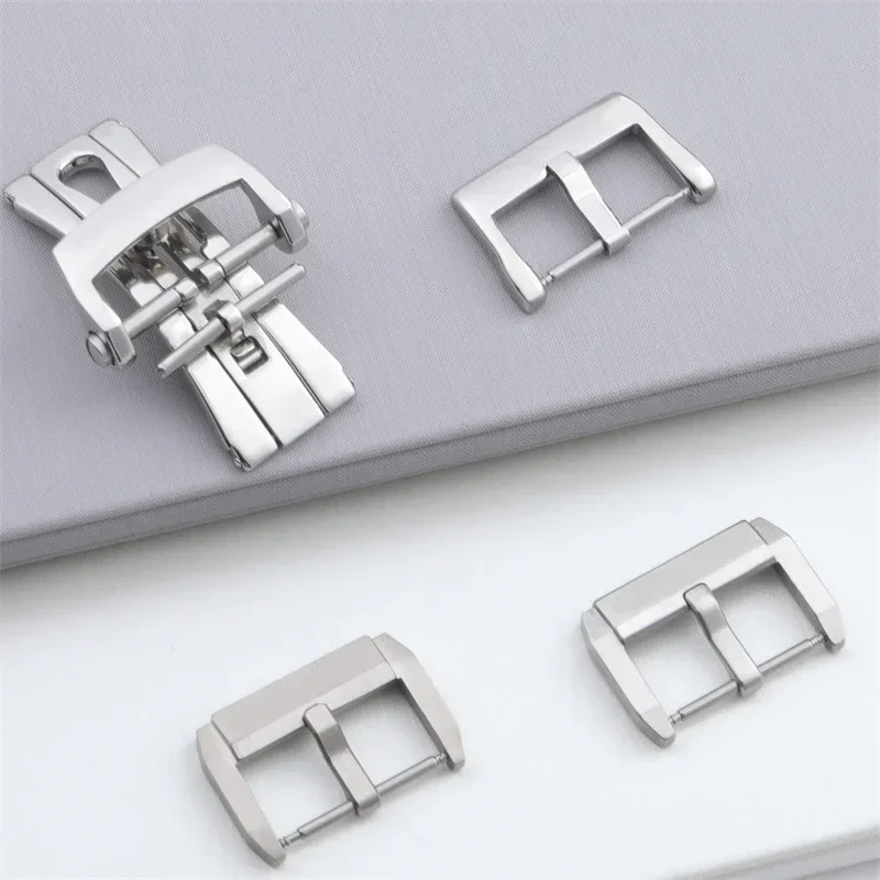 Quality Stainless Steel Pin Fold Buckle For Blancpain Strap Fifty Fathoms 5000  5015 Leather Rubber Nylon Clasp 18mm 20mm Parts