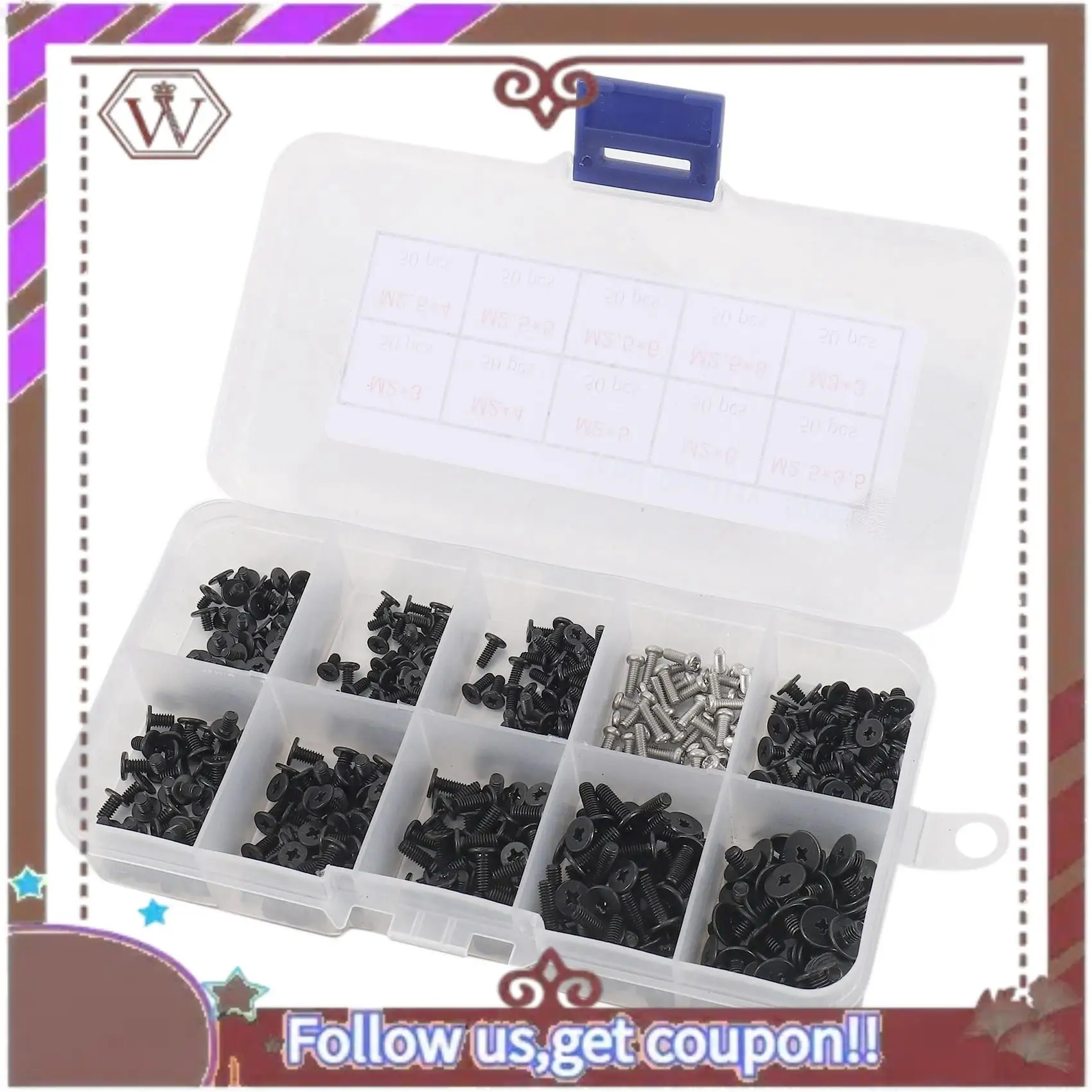 Latest 1000Pcs M2 M2.5 M3 KM Screw Flat Head Phillips Screws Laptop Notebook Screws Set Kit For Computer Small Screw